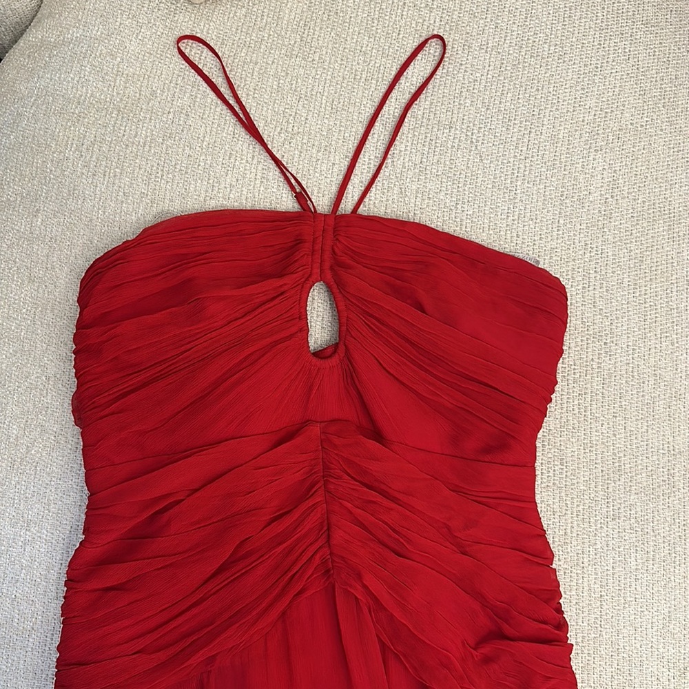 Shona Joy Red Maxi Dress with Ruffle Details - Picture 4 of 4